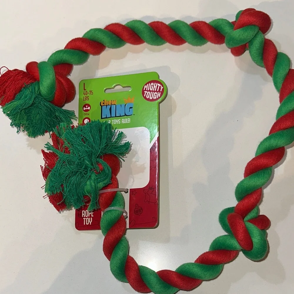 Chew King Large Dog Rope Toy Christmas